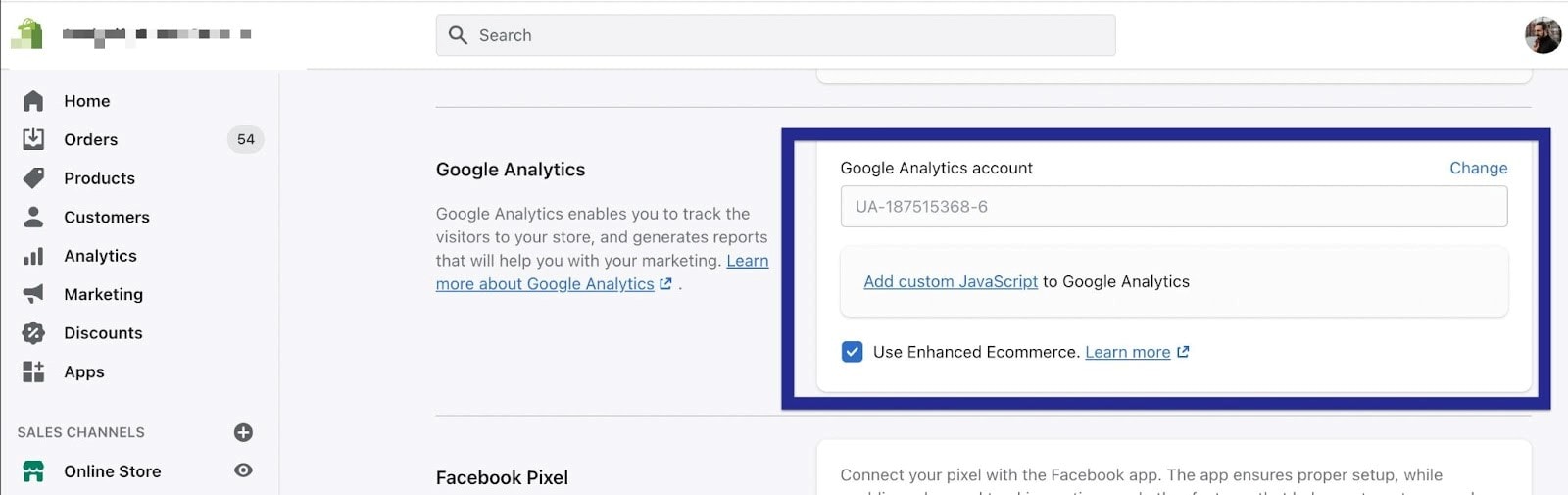 google analytics shopify set up