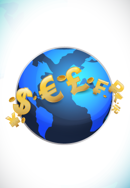 Choose the Right Pricing to Maximize Your Profits: Worldwide Site & Currency Coverage - World image with currency icons around it